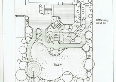 Gartenplan schwarz-weiß